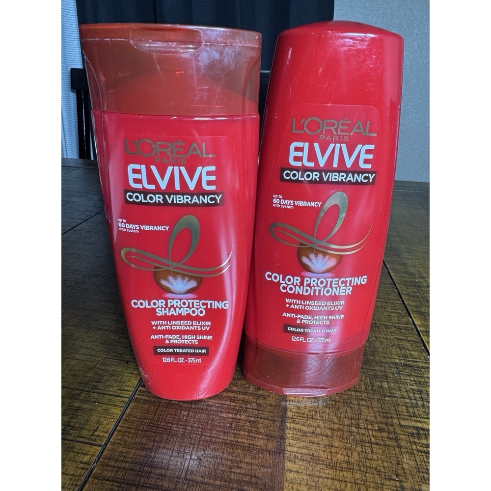 (2) L'Oreal Paris Elvive Shampoo LOT COLOR PROTECTING bulk Hair Style treatment